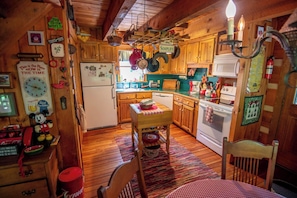 Fully-stocked kitchen...