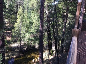 deck overlooking stream