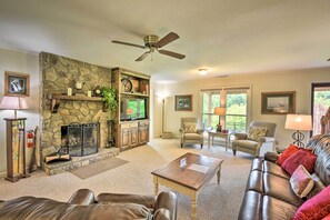 Living Room | Wood-Burning Fireplace