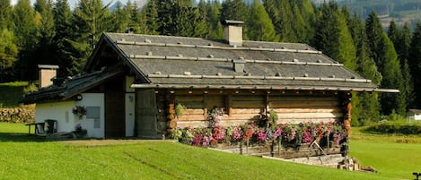 Eigentum, Haus, Natürliche Landschaft, Gras, Zuhause, Wiese, Bauernhaus, Gebirge, Alpen, Gebäude