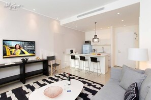 Living room and kitchen