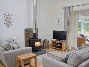 Cosy living area with wood burner | Swallows, Borgue, near Kirkcudbright