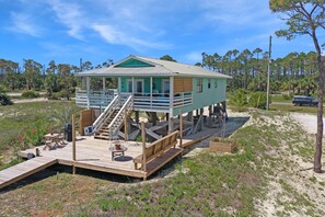 Beachside Exterior with Gulf View Deck and Patio
