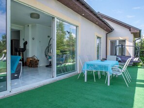Plant, Property, Building, Table, Green, Chair, Azure, Window, Shade, House