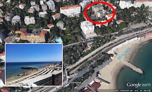 sky view with position of the building and beaches