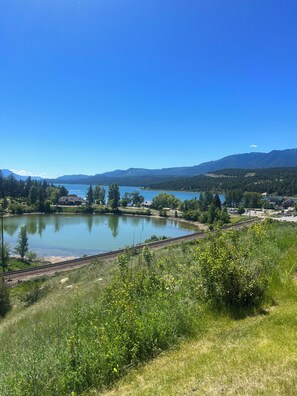 Lake and mountain view from the deck