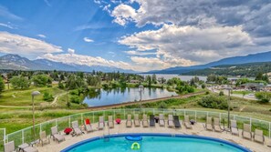 Heron Point swimming pool with lake views