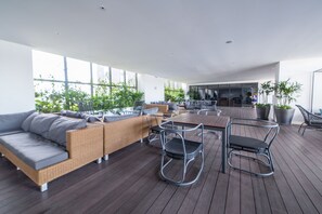 Sittområde i lobbyn
