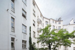 View from the balcony to the courtyard