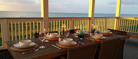 1st floor: 1st deck: Breakfast on the beach:  Don't you wish to be here.