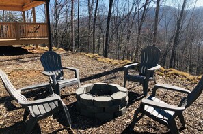 Fire Pit overlooking the Blue Ridge Mountains