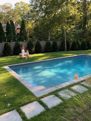brand new pool and landscaping