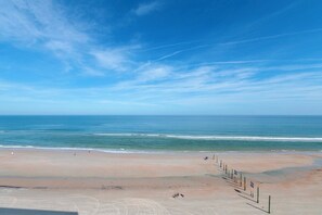 Right next to traffic free beach