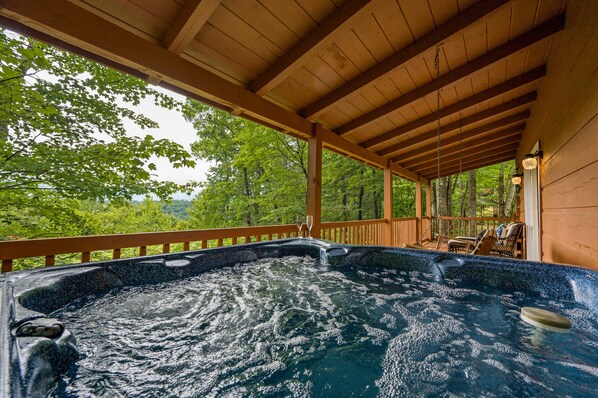 Hot Tub with Smoky Mountain View