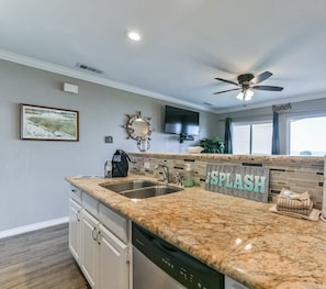 Plenty of counter space to prepare meals if dining in