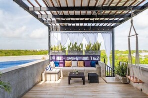 Private rooftop lounge and pool
