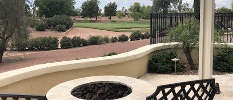 Firepit with view of 9th hole