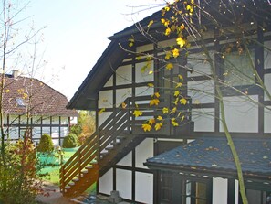 Architecture, Tree, House, Stairs, Roof, Building, Plant, Facade