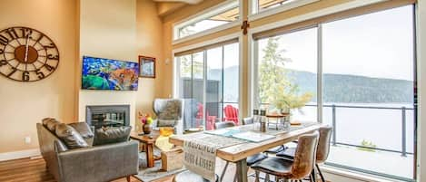 view of dining and living room