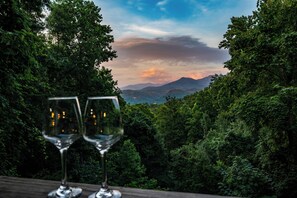 Stunning view of the Smoky Mountain sunset off the back deck!