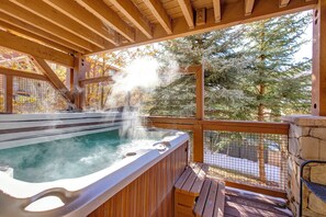 Town Pointe C101 has a private hot tub on a private patio.