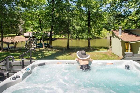New swim hot tub is a great addition to the amenities Turquoise Cove offers!