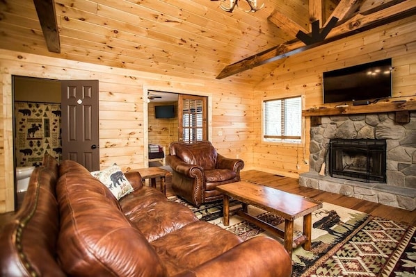 Welcome to Fireside Lodge, a gorgeous log cabin with wood burning fireplace, spacious living spaces, decks to enjoy the views, & conveniently located near all the resort amenities!