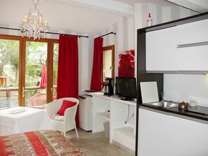 Room, Property, Red, Furniture, Interior Design, Building, House, Curtain, Floor, Real Estate