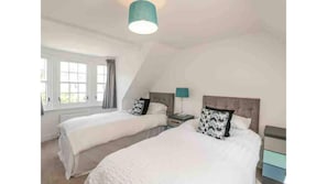 Twin bedroom on top floor with great views sweeping up the village High Street.