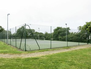 Sport Venue, Net, Tennis Court, Grass, Fence, Chain-Link Fencing, Land Lot, Wire Fencing, Tree, Mesh