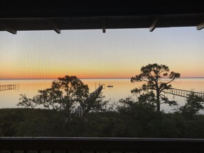 Sunrise from screened porch.