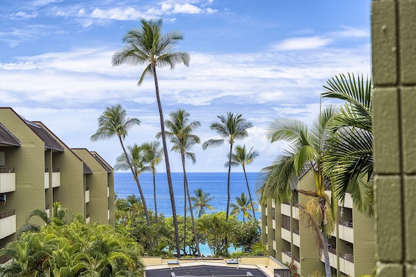 Actual View from Lanai - Sparkling Ocean Views- Watch Whales & Dolphins; Hear the waves, all from your Lanai!