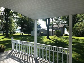 Lake Charlevoix view from back deck porch