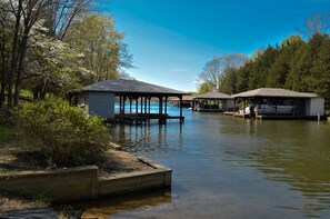 Waterfront and boat house.