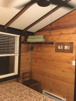 Closet rack in bedroom