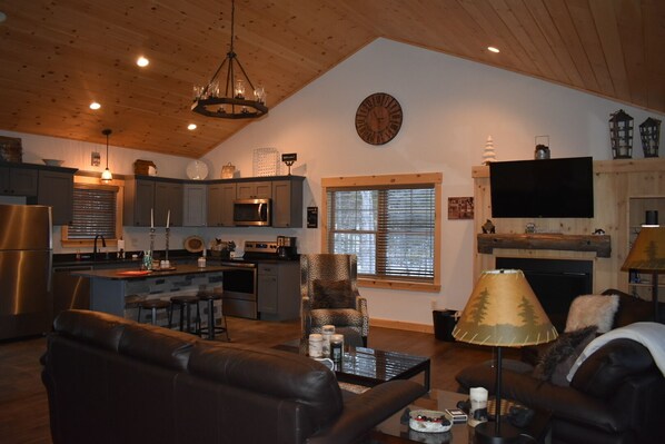 Modern Kitchen with leather finish granite  countertops