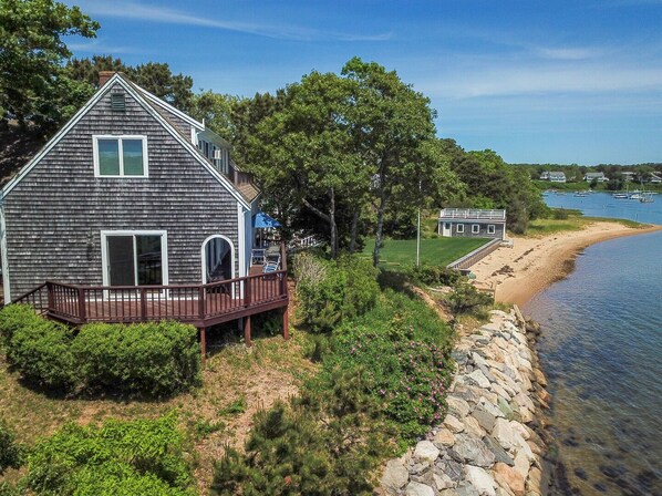 Side view of house, just steps to the water!