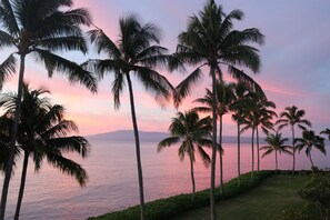 Sunrise from our lanai facing the island of Lanai.
