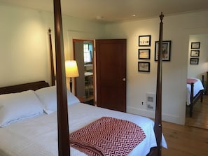 Master Bedroom: solid cherry four-poster queen bed