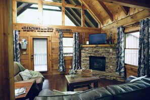 Relax by fireplace