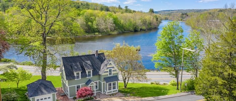 What a spot! Overlooking the Farmington River and Rails to Trails. 