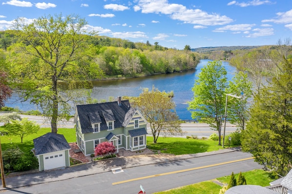 What a spot! Overlooking the Farmington River and Rails to Trails. 