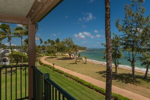 Beachfront view on the lanai