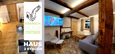 Kranich Blick Ostsee am Darß - Luxus & Natur - 2 Etagen Bauernhaus + Grundstück
