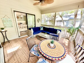 The screened in porch is our absolute favorite spot to hang out and relax