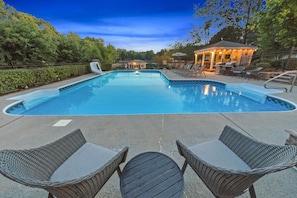 Very Large Private Heated Pool with Pool House