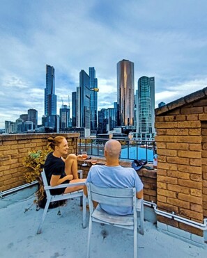 Past guest on roof