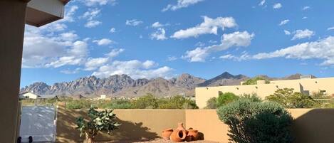 View of the Organ Mountains from side patio