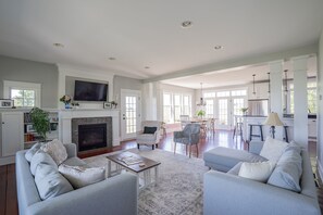Open living area with lots of windows.  Great views of surrounding farmland. 