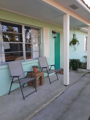 Quaint covered porch entry